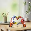 Herz Hände Skulptur Bunte Graffiti Liebesgeste Verzierung Bunte Malerei Herz Hand Skulpturen Liebesgeste Pop Art