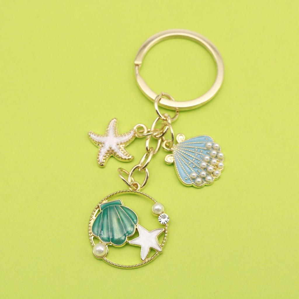 Creative Starfish Drip Oil Keychain Pendant for Girls