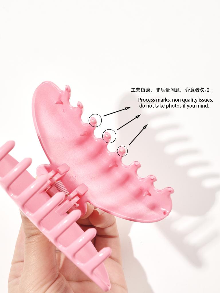 Large French Solid Color Semicircle Sweet 4.1 In Hair Claw For Womenelegant Headwear Shark Clip Barrette Hair Accessories