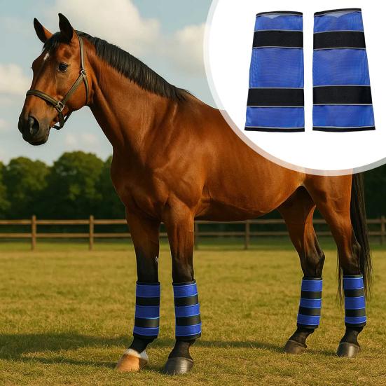 2Pcs Horse Fly Boots Mesh Horse Leg Protectors Universal Horse Leg Wraps Fly Boots for Improved Safety from Fly Bites Reduces Stomping And Leg Fatigue