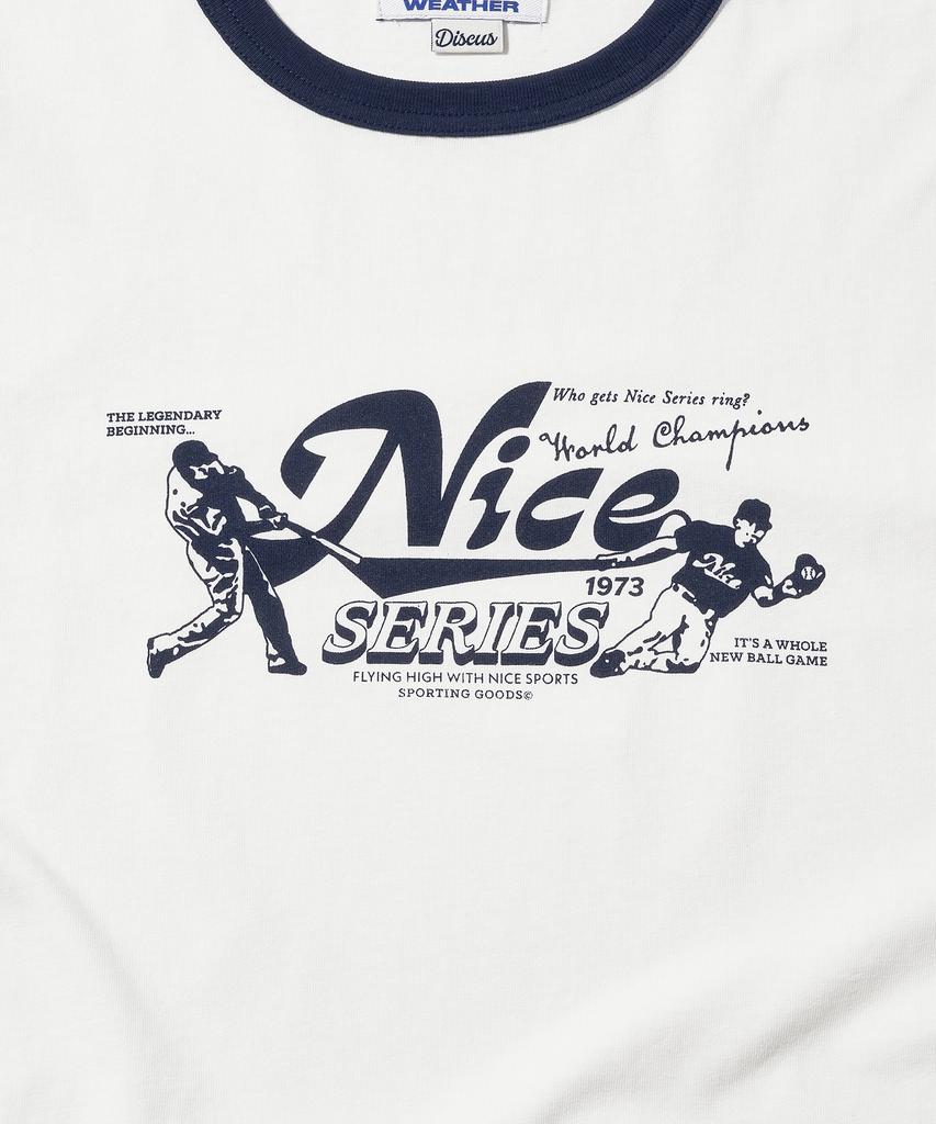 DISCUS ATHLETIC Nice Weather Collaboration Nice Series Ringer T-Shirt Off White