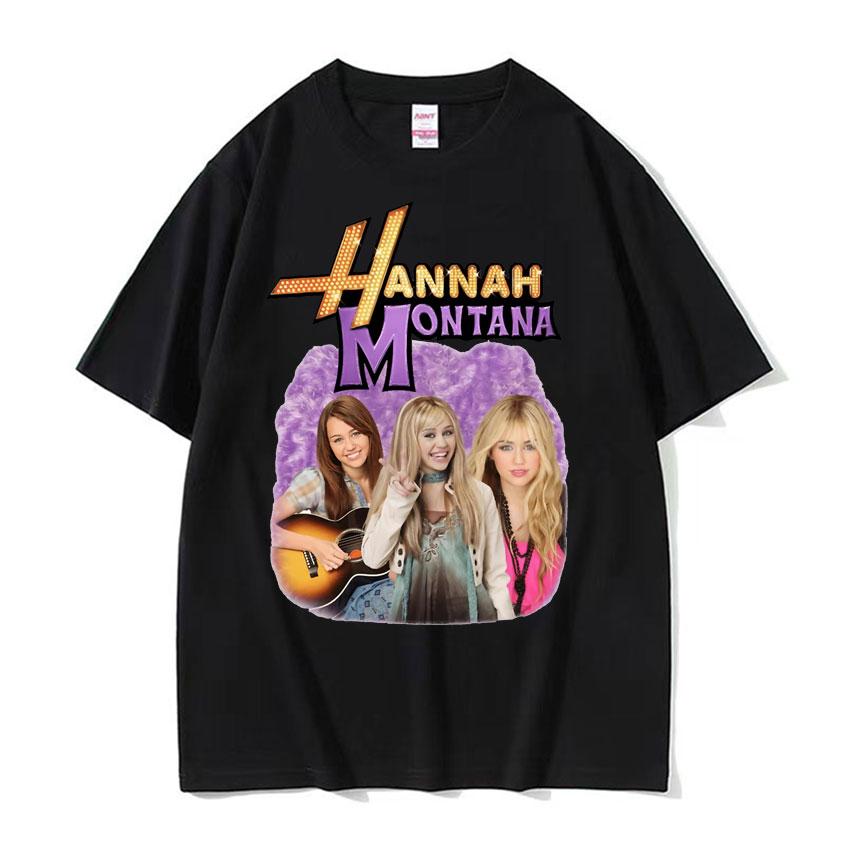 New Hannah Montana Logo T Shirt Men Women Summer Casual Short Sleeve Tee Shirt Unisex Fashion Aesthetic Trend Tshirt Streetwear
