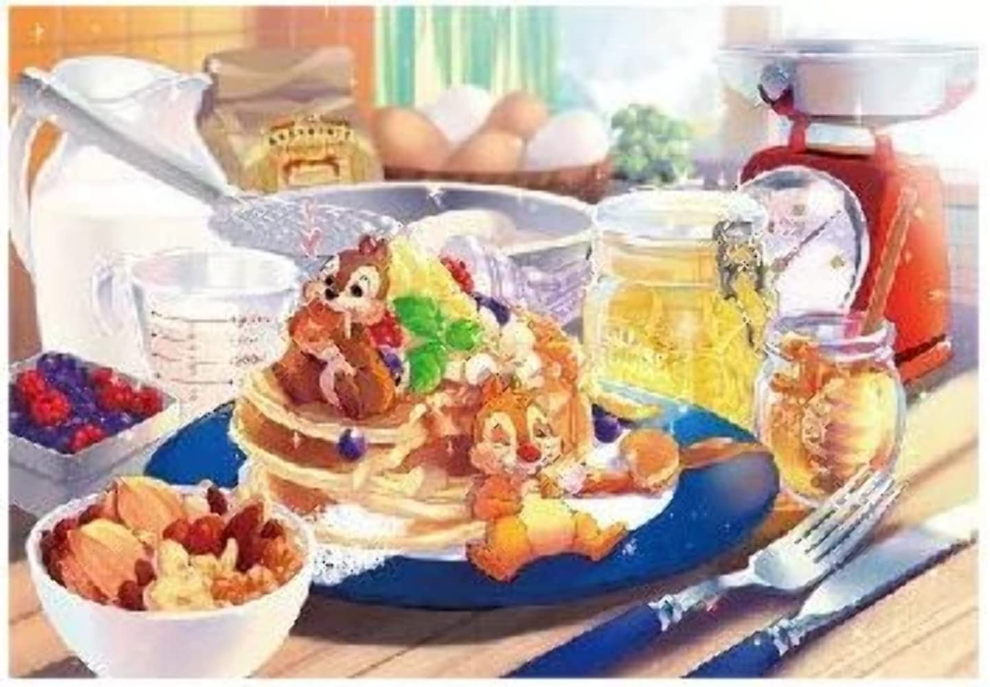 

Tenyo in 1000 Piece Pure White Jigsaw Puzzle Disney Chip Dale Sweet Temptation Service Card Included [Made Japan] & (51x73.5cm) DP-1000-030