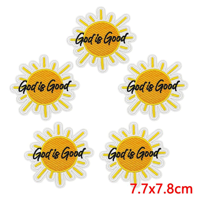 5pcs Wholesale Cartoon Jesus Embroidered For Clothes Iron On Patches For Clothing Hats Backpack Jackets Sew Embroidery Badges