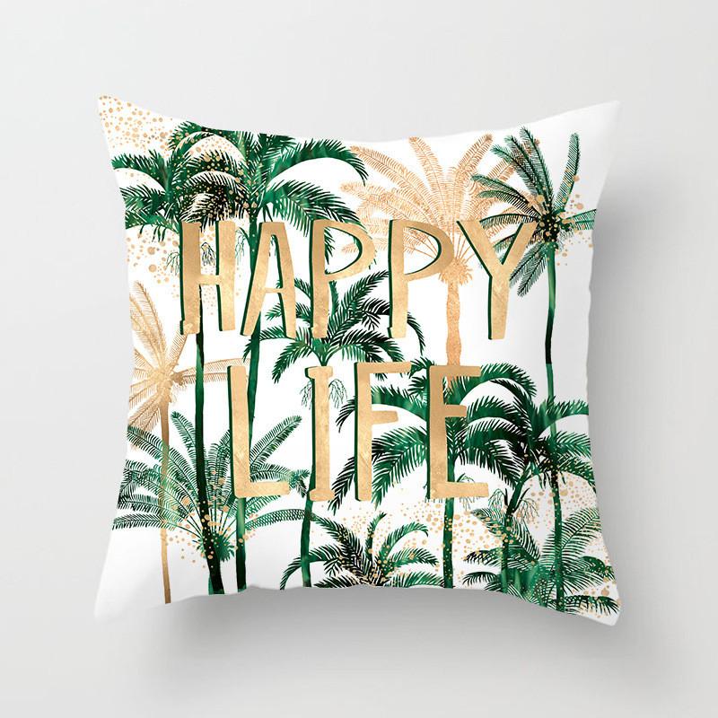 Tropical Leaf Cactus Monstera Cushion Cover 45*45cm Polyester Pillow Sofa Bedroom Study Room Home Decor Decorative Pillowcase