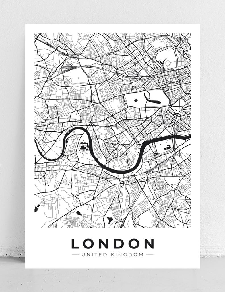 Plakát mapa plán města Londýn