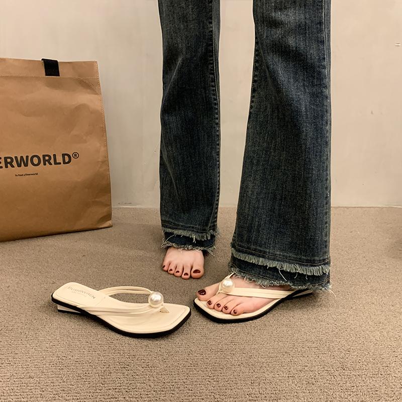 Fashion Rubber Flip Flops Slippers Women Summer String Bead Slides Female Shoes Fashion Hawaiian 2025 Beach Soft Luxury Flat Scandals