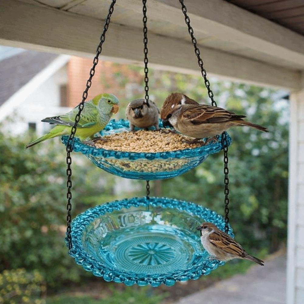 Flower Shaped Bird Bathtub Transparent Hummingbird Feeder Hanging Bird Feeder  Balcony