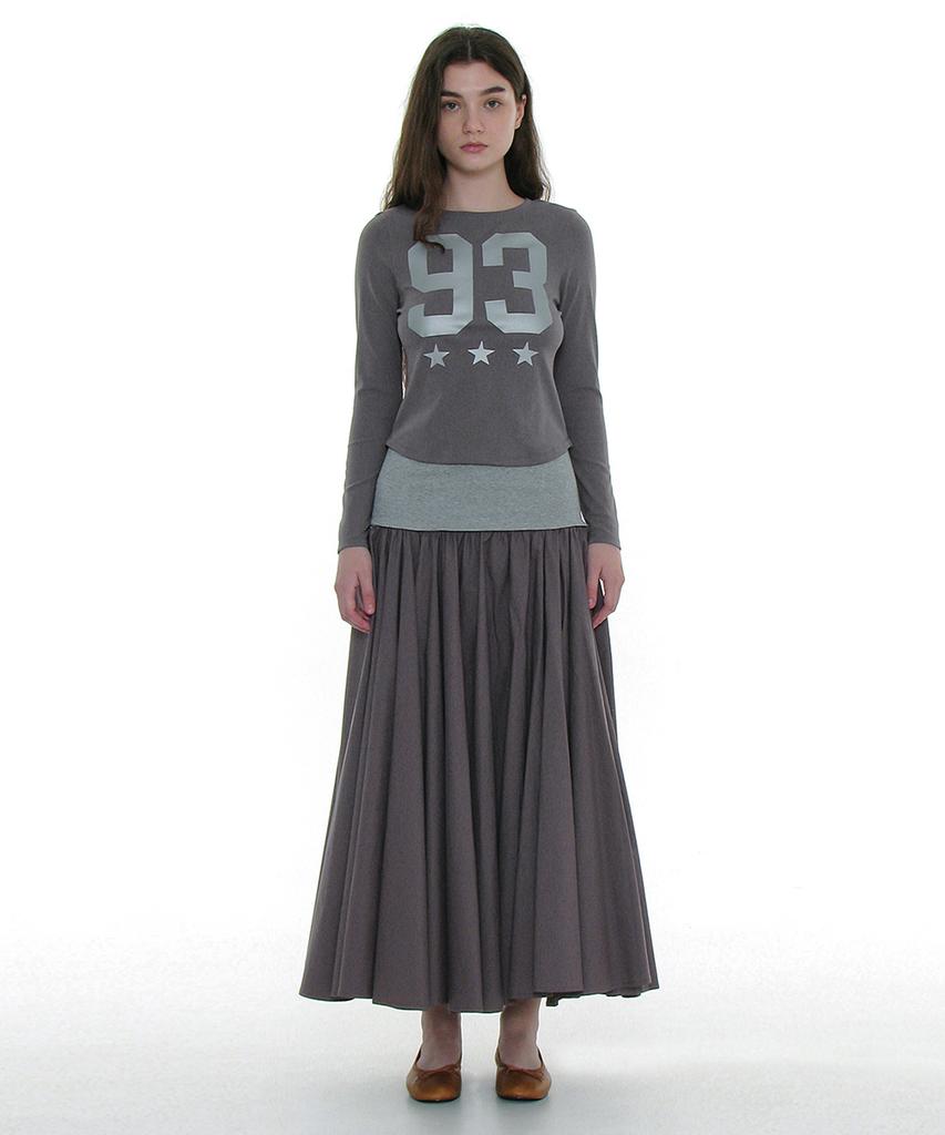 Partimento Woman Voluminous Flare Maxi Skirt_Charcoal