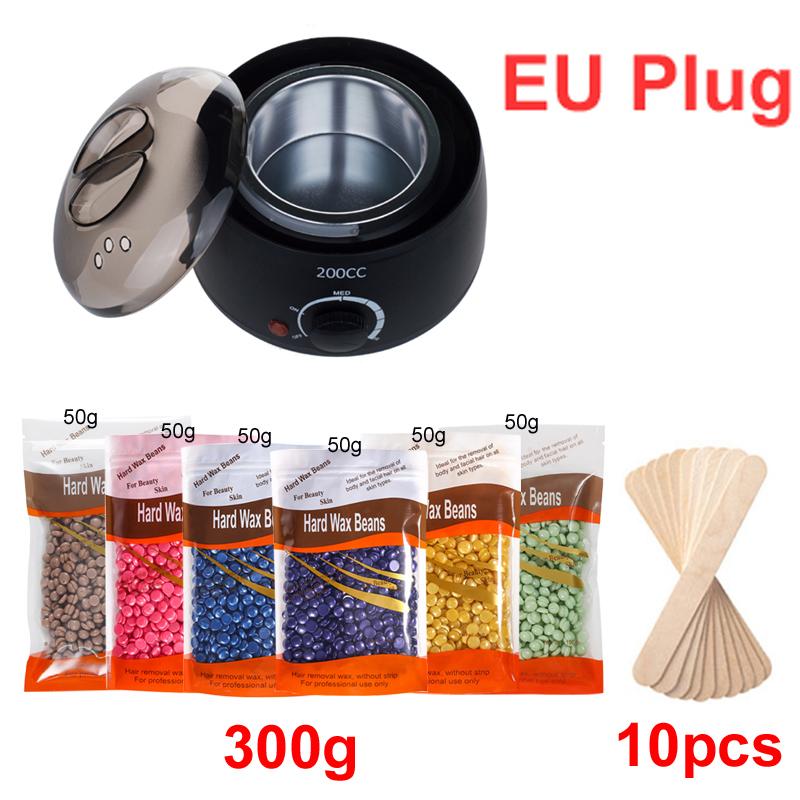 200ML Wax Heater For Hair Removal Hands Feet Depilatory Wax Melting Machine Warmer Dipping Pot Kit / 200g Hard Wax Beans