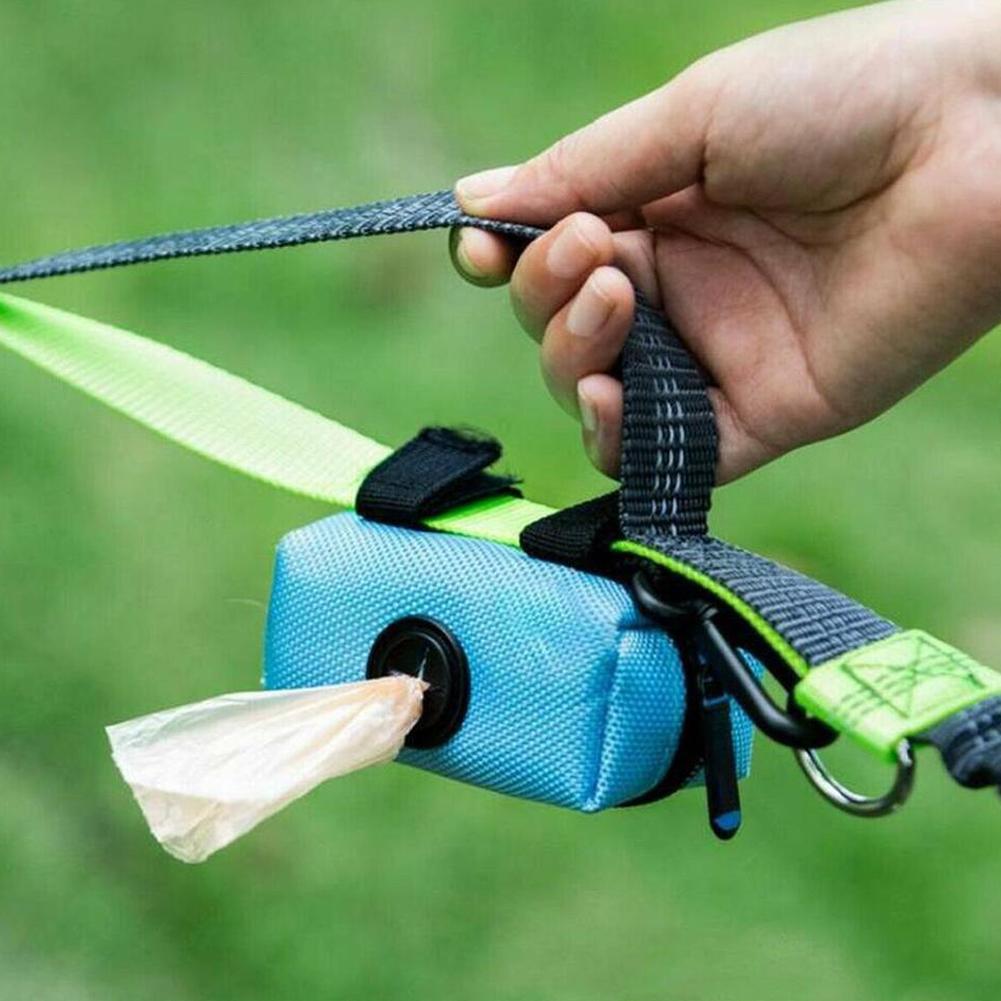 Canvas Dog Poop Bag Holder Outdoor Pet Waste Bag Dispenser with Carabiner Clip Animal Waste Collection Pouch