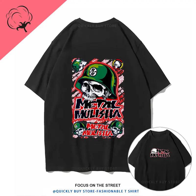 

Футболки с графикой черепа Metal Mulisha Высококачественный чистый хлопок Харадзюку Панк Летняя мужская футболка Мужская одежда Y2k Топы Футболки 3XL