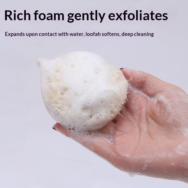 Natural Loofah Exfoliating Facial Puff 1Pcs Soft Skin-Friendly Wash Sponge Portable for Daily Makeup Cleansing