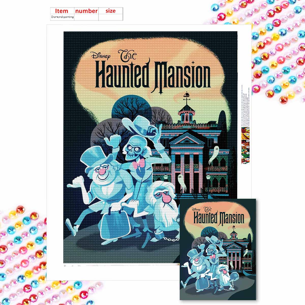 

5D Diy Diamond Painting Ghosts and Spirits Full Drill Rhinestones Mosaic Embroidery Handmade Products Home Decor Gift Round 20x30cm