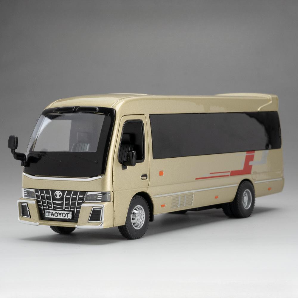 

Масштаб 1/32 Автобус-костер Модель іграшки з металевого сплаву Металеві литі моделі з відкривними дверима Моделі зі звуком і світлом Іграшки з інерційним механізмом для хлопчиків Дитячі подарунки золотий