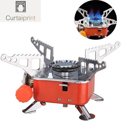 Portable Mini Square Stove Outdoor Folding Gas Stove Card Camping Cooking Utensil Ultra-Light Travel Cookware Hiking Equipment