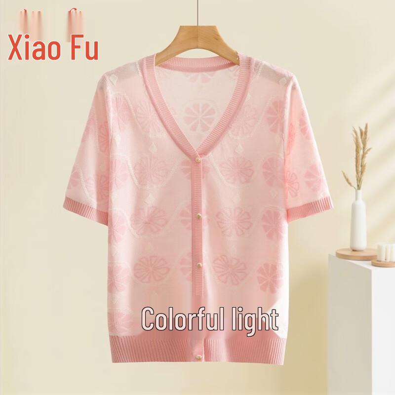 

Middle-Aged Women s Summer V-Neck Short-Sleeve Blouse XL