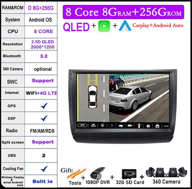 For Toyota Prius 20 2003-2009 Android Auto CarplayMultimedia Video Player Navigation Stereo Car RadioWIFI 4G GPS