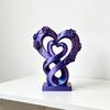 3D Printed Love Shaped Rose Sculpture Exquisite Flowers Heart Table Decoration Stable Base Romantic Desktop Ornaments for Wedding Party Table