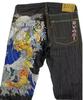 RogueWave Japonské Retro Personalizované Tištěné Džíny s Vysokým Pasem pro Páry s Velkými Kapsami pro Street Wear Y2K Džínové Kalhoty