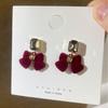 Elegant Red Bow Crystal Earrings for Women - Luxurious, Versatile Studs