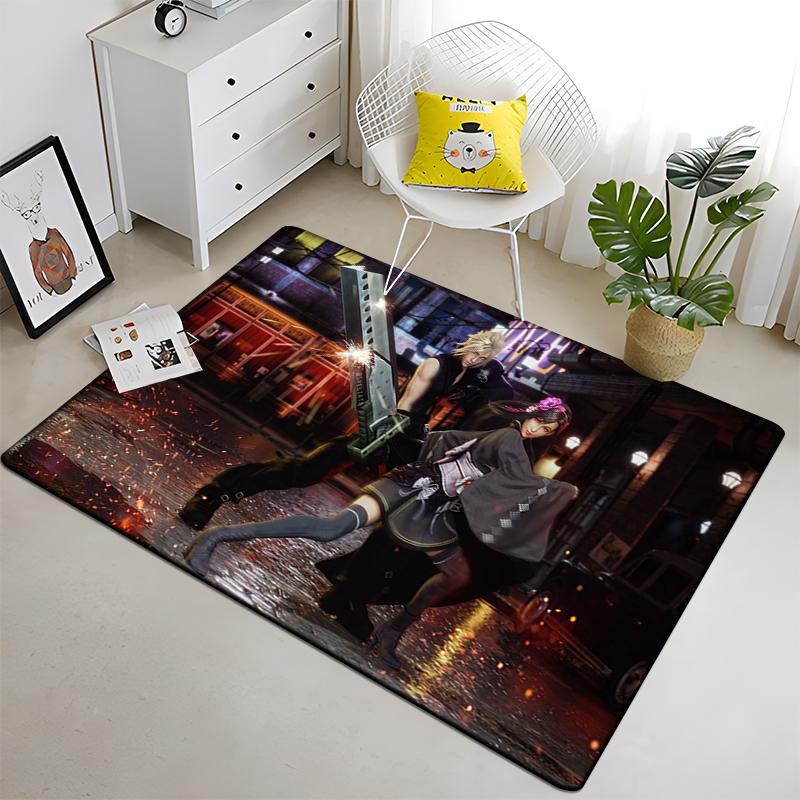 Final Fantasy Carpet Art Printed Living Room Bedroom Children's Rugs Soft Kitchen Area Rug Non-slip Flannel Carpet Floor Mat