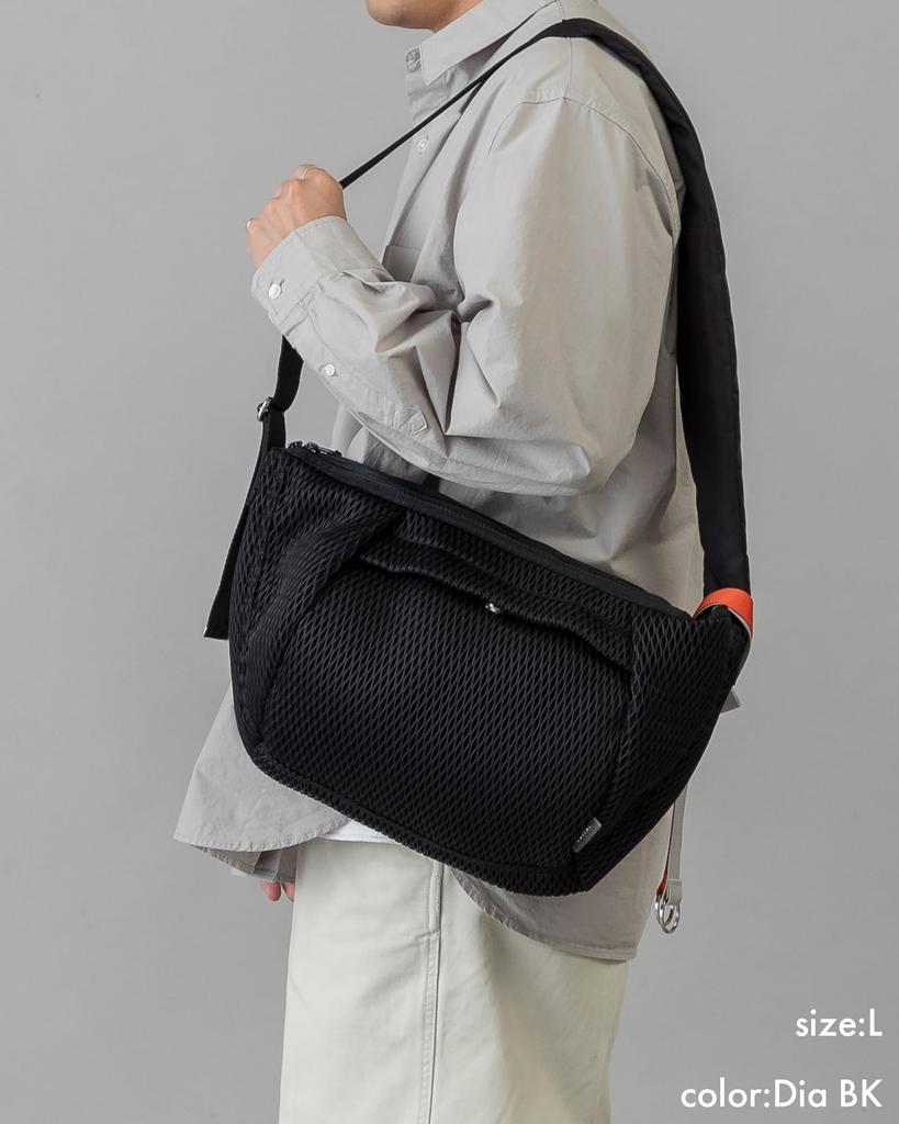 Edita Edt-120 Mesh Body BagShoulder Bag for Men and Women, Lightweight, Large Capacity, Machine Washable, Diameter Black, Size L