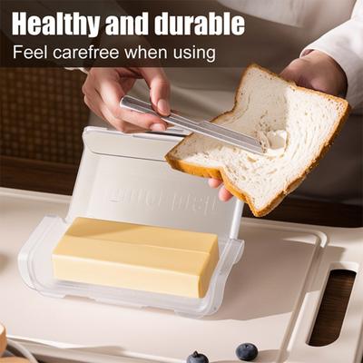 Butter Keeper Box with Lid Cutter Leak-Proof Butter Storage Container for Fridge French Butter Dish Countertop Butter Box Home Kitchen Accessories