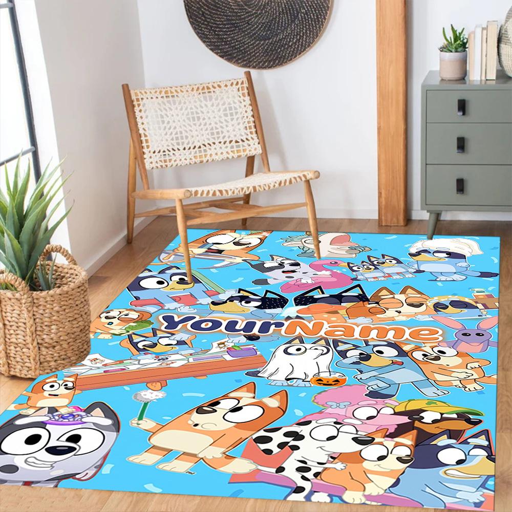 Bluey 108 Personalized Name Floor Rug Office Rug Suitable for Balcony Entryway Decorate room Kitchen Antislip Carpet Office home decor