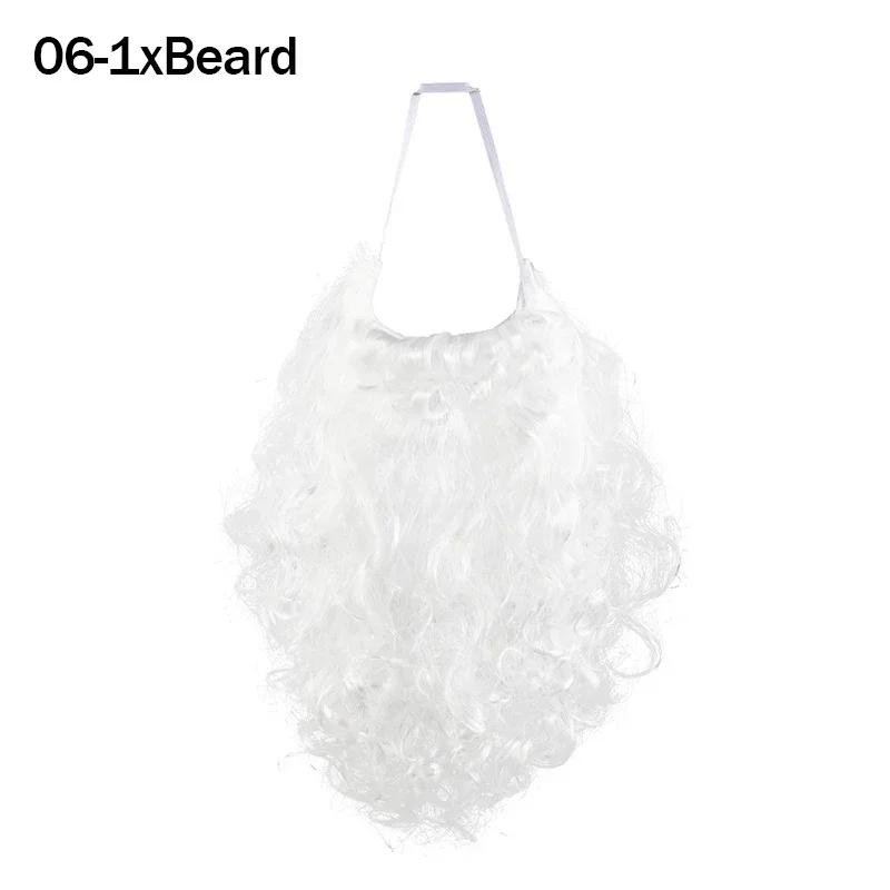 Christmas Hat Santa Claus Beard Wig Fluffy Santa Hat with Plush Brim and Liner for Adults Men Women DIY New Year Party Supplies