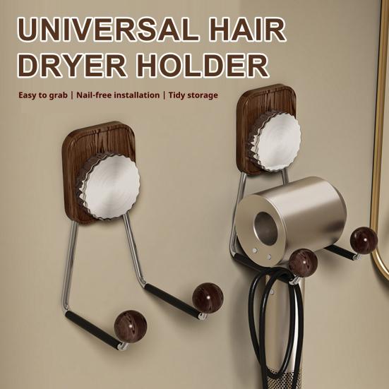 Suction Cup Hair Dryer Holder Wall Mounted Blow Dryer Hanger Removable Hair Dryer Hook for Space-Saving Bathroom