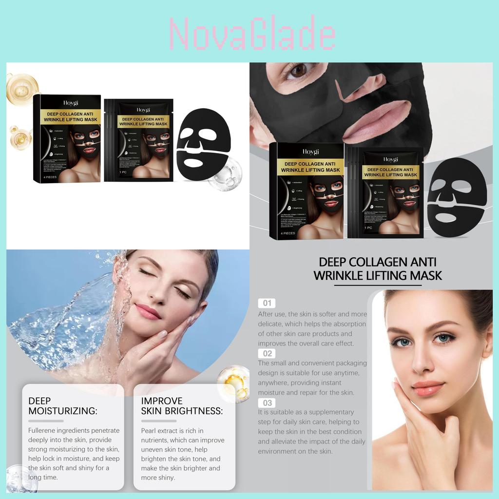 Hoygi Collagen Hydrating Face Mask Set Of 4 Moisturizing Skin Repair Gentle Hydration