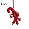 Bell Holiday Ornaments Christmas Red Flocking Wreath Snowfall Elk Noel Home Party Decor Pendant Snowy Winter for Tree Hanging Decorations