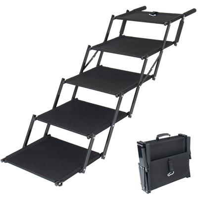 Escaliers pour Chiens Pliables Extra Larges, Surface Antidérapante, Poignée en Mousse Souple – pour Voitures, Lits Hauts et Camions, Capacité de Charge env.. 110 kg, 5 Marches