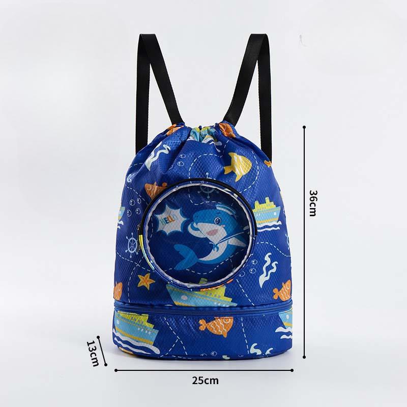 

Милые детские сумки для плавания с разделением на сухое и мокрое, пляжные сумки, рюкзаки для девочек, пляжные сумки, спортивные сумки и хранение одежды Deep blue - Little shark