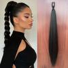Synthetic Fiber Wig with Purple Ponytail Braid and Elastic Hair Tie