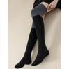 Chaussettes d'hiver tricotées pour femmes, chaussettes au-dessus du genou, antidérapantes, hautes, épissées ensemble, chaussettes chaudes pour femmes, bas de printemps pour femmes