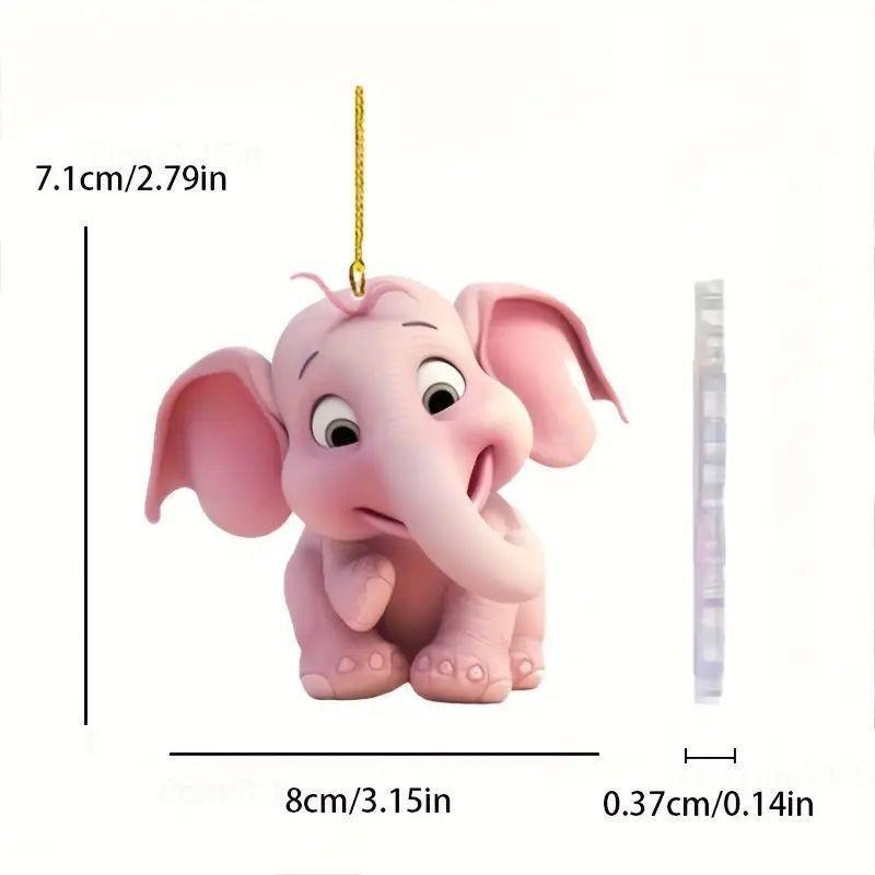 

Яркий розовый слон акриловый декор для автомобиля модный аксессуар для уникального стиля интерьера