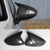 For Volkswagen Golf MK7/7.5 2014- Car Side with Horn Rearview Mirror Cover Trim,black Carbon Fiber Turn Signal Mirror