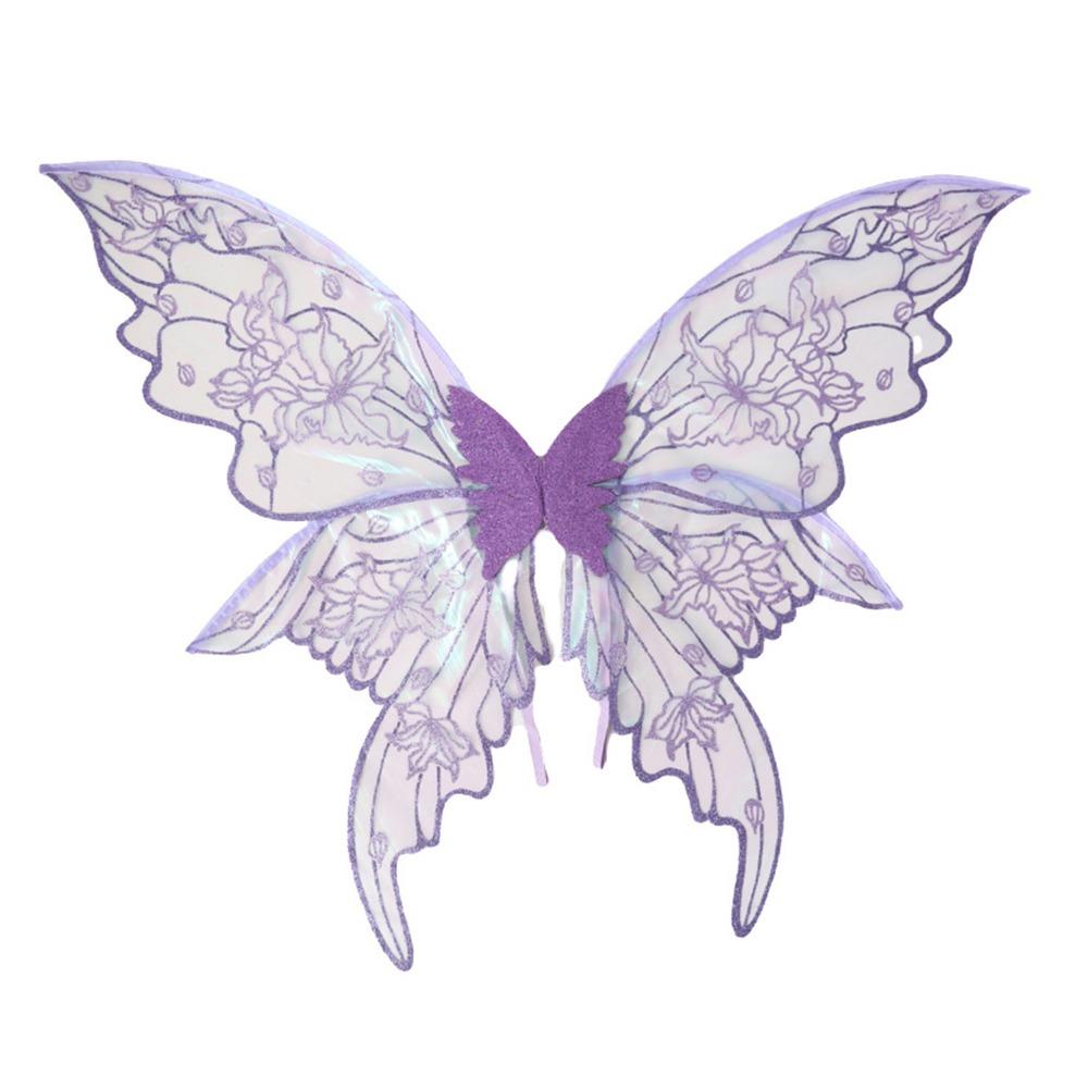 Asas Mágicas Brilhantes de Fada Flores de Duas Cores Asas de Fantasia de Borboleta Coloridas Asas de Cosplay de Elfo para Mulheres Meninas