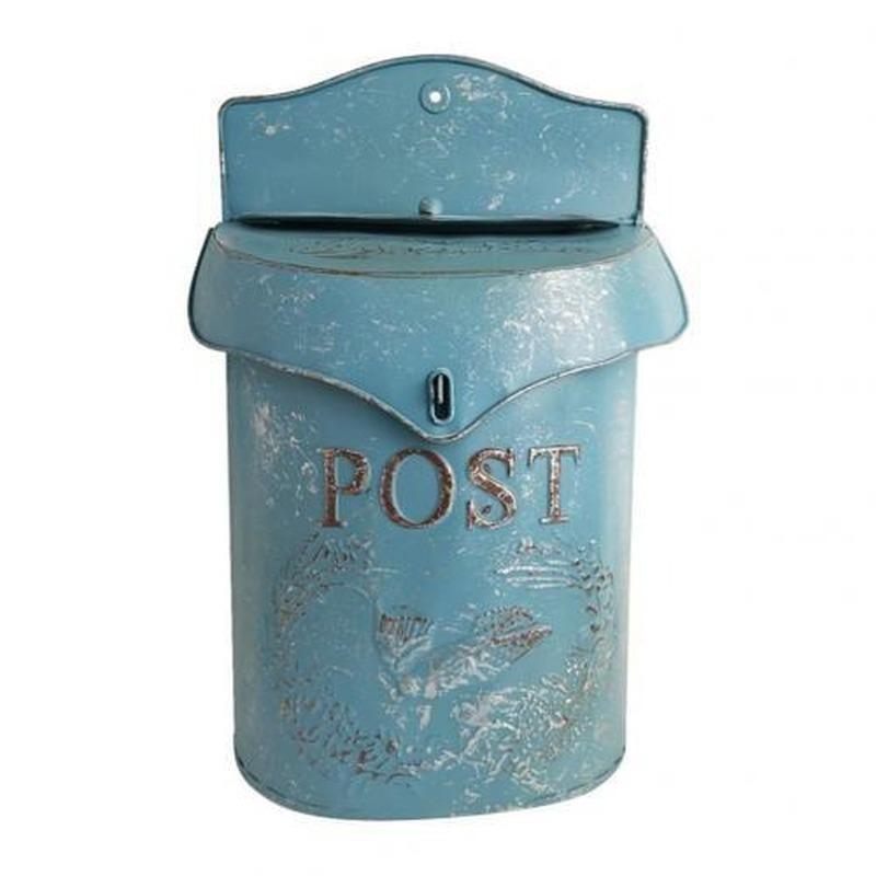 Vintage Handmade Metal Pastoral Lockable Secure Iron Letter Newspaper Mail Box Wall Mounted Mailbox