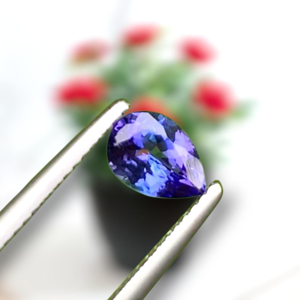 Natural AA Color Quality Pear Cut Tanzanite Gemstone, 1 Piece Loose Tanzanite Stone.