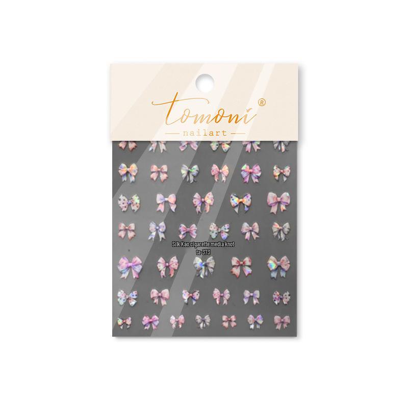 

Tomoni x Tata Japanese Style Embossed Nail Stickers - Ribbon & Bow Design