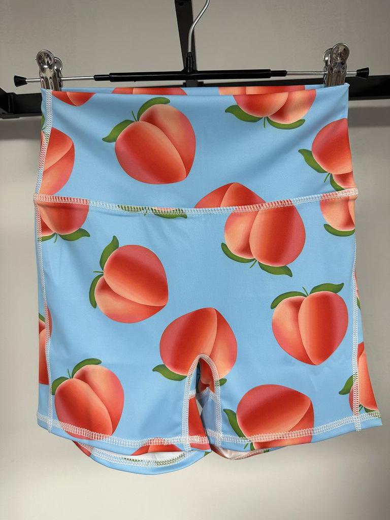 European-American High Waist Printed Sports Yoga Shorts for Women