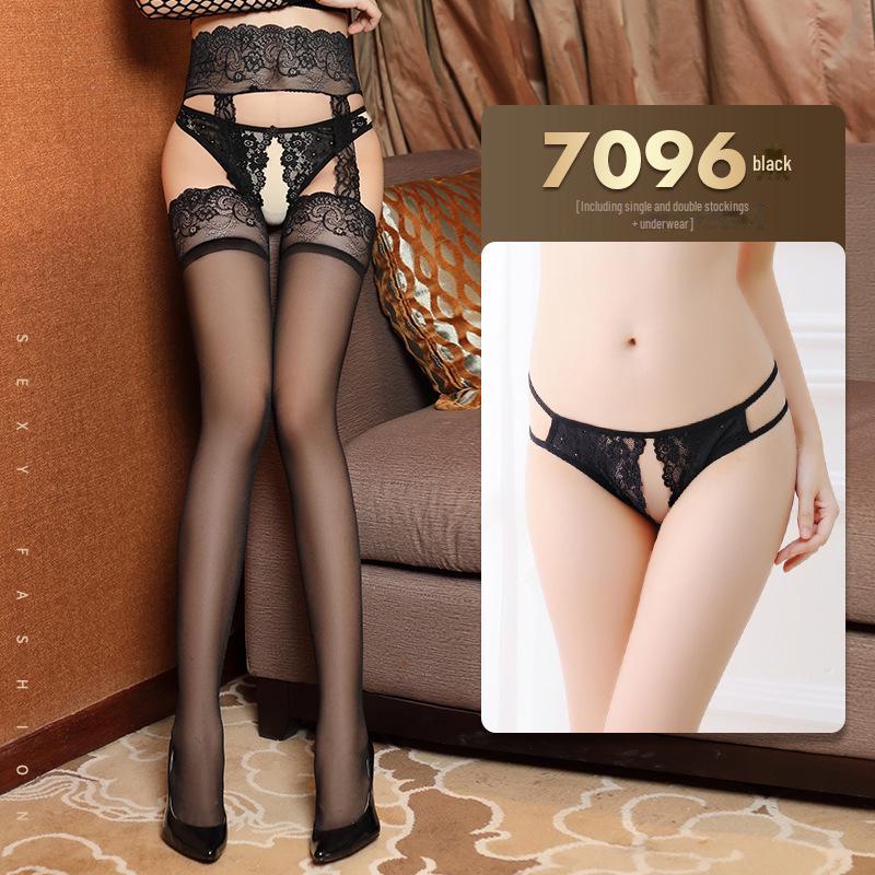 Manyan Sexy Lingerie: Garter One-Piece Sheer Stockings Collection 7096-7115