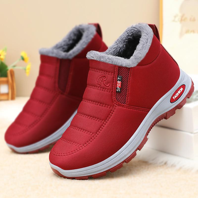 New Large-sized Women's Cotton Shoes One-foot Boots Cotton Boots with Fleece and Thickened Snow Boots