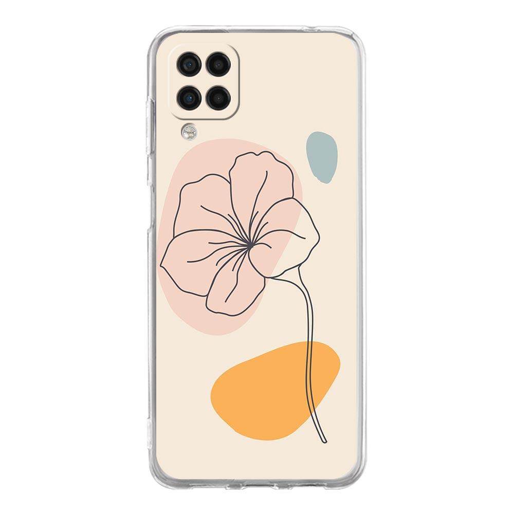 Phone Case for Samsung Galaxy A13 A51 A71 A21S A12 A31 A52 A41 A23 A53 A73 A32 5G A03S Cover Couples Flower One Line Wall Art