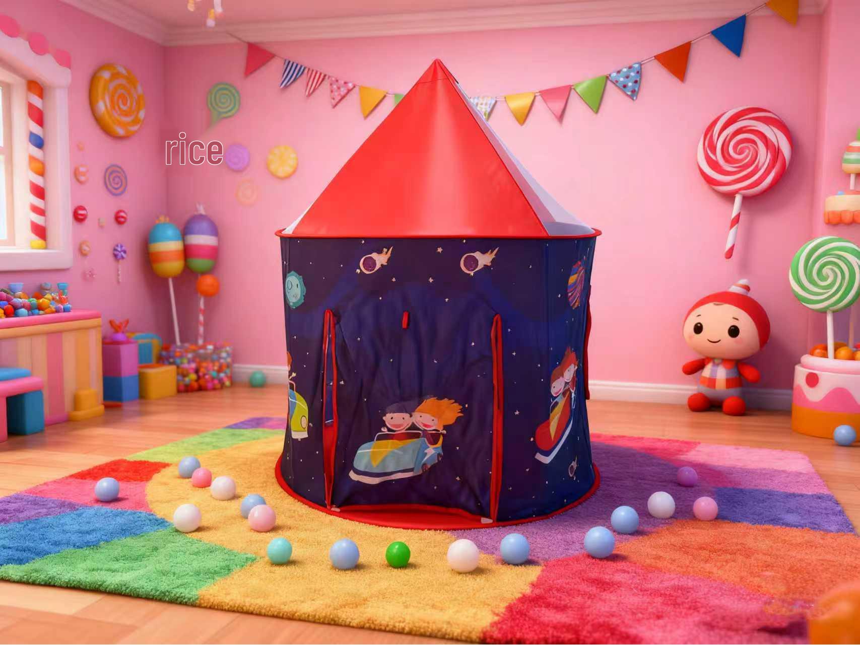 Мечтательная розовая игровая палатка для девочек - Детская индийская юрта для игр в помещении