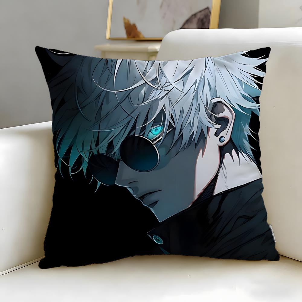 Fashion JJujutsu Kaisenes Cushion Cover Stylish Washable Pillow Cover Ideal for Couch Bedroom Car Decoration