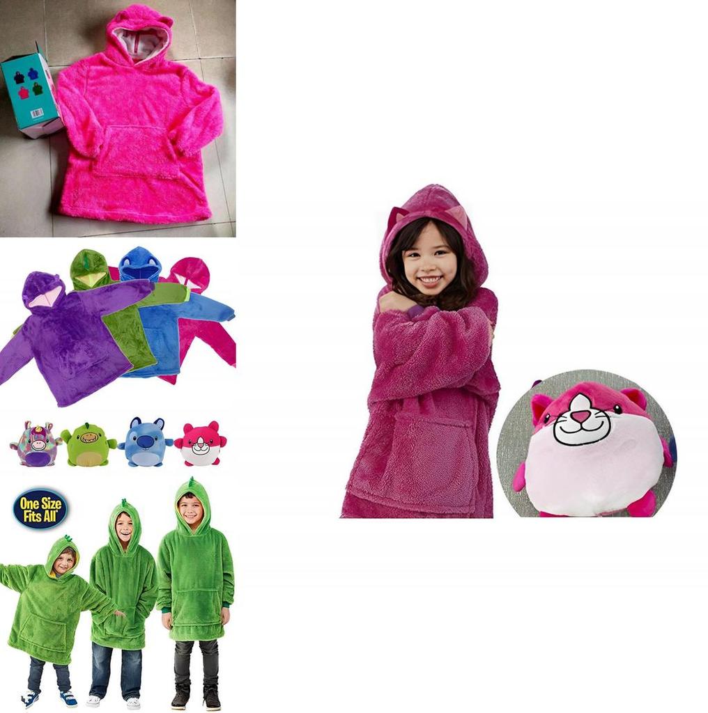 Kids Super Soft Plush Winter Fleece Warm Hooded Giant Sweatshirt Blanket